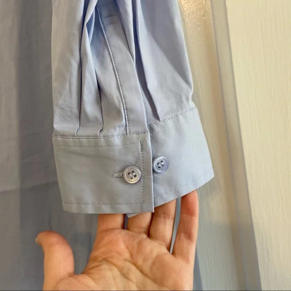 Theory Light Blue Off-Shoulder Mini Dress - Picture 5 of 8